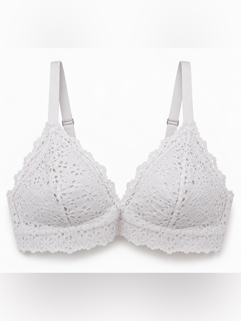 Auden XL White Lace Eyelet Bra - Women Intimates